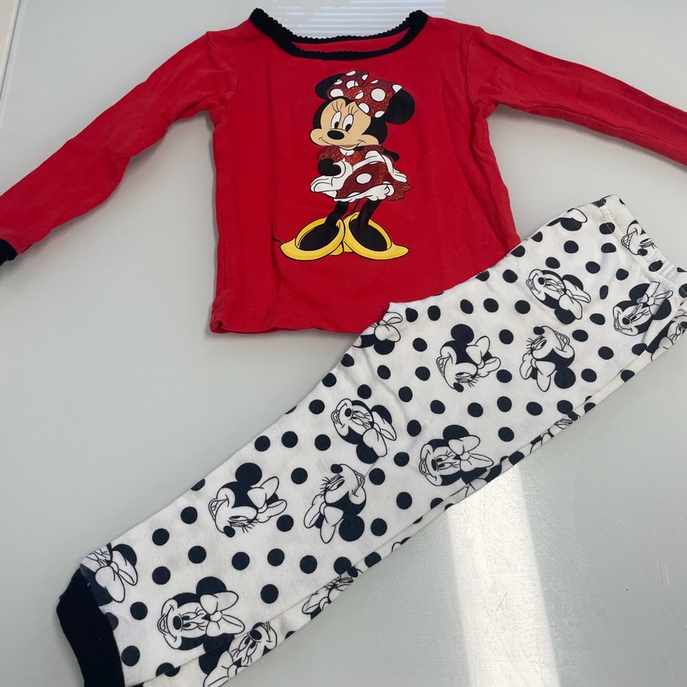 Disney Mickey Mouse pajamas set Gap black and white pants red shirt good conditi